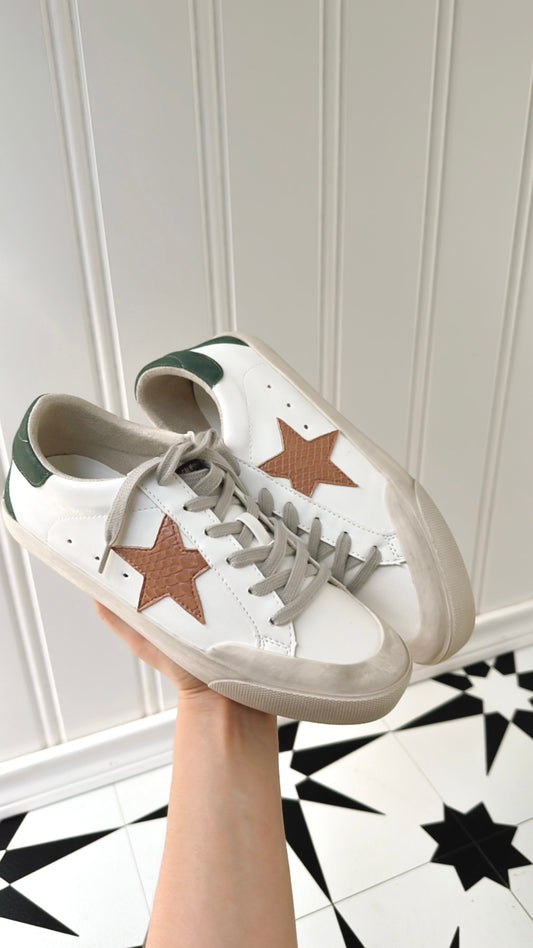 Haley Vintage Sneakers in Pink & Green