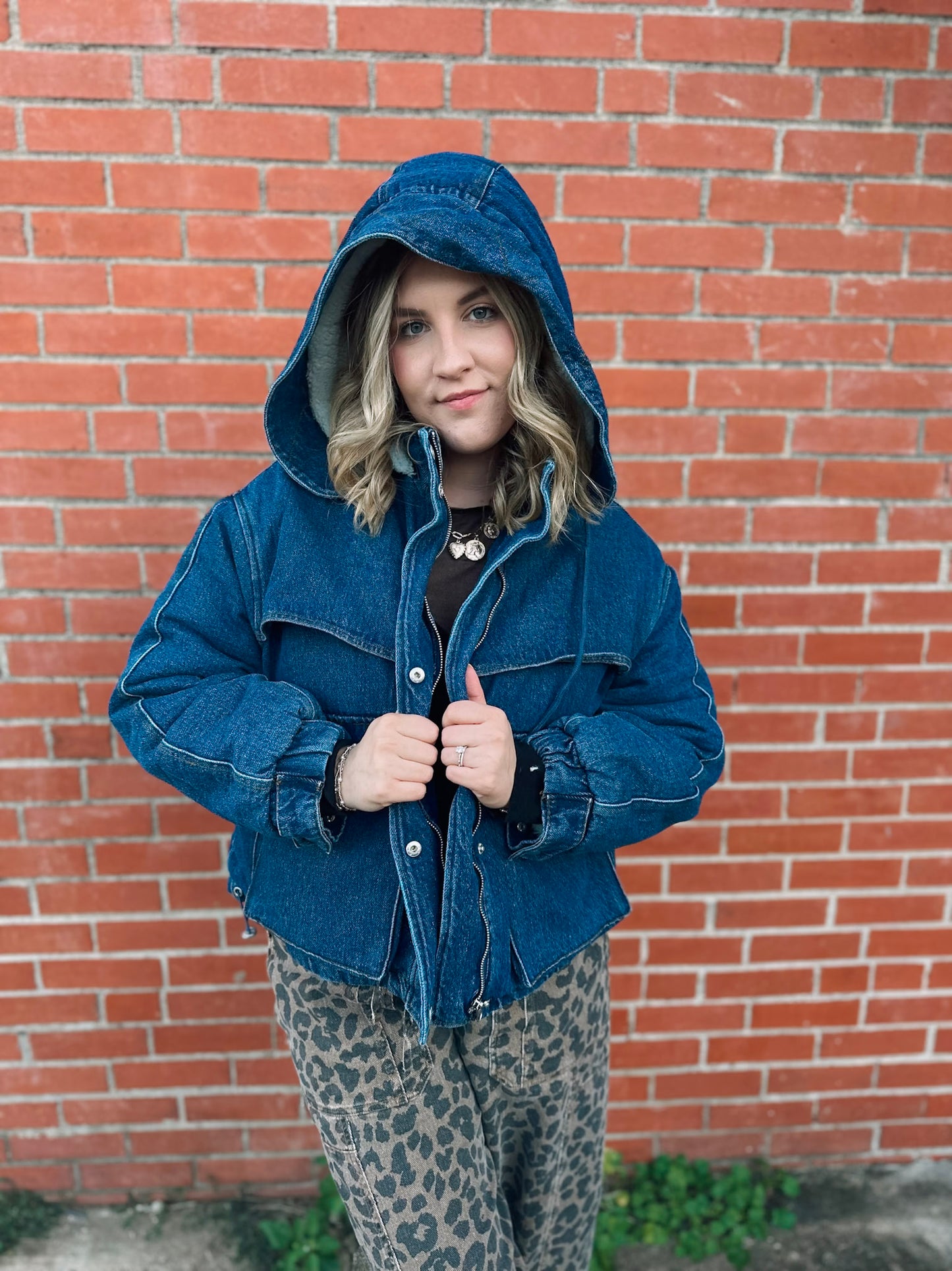 Happier Than Ever Denim Sherpa Jacket