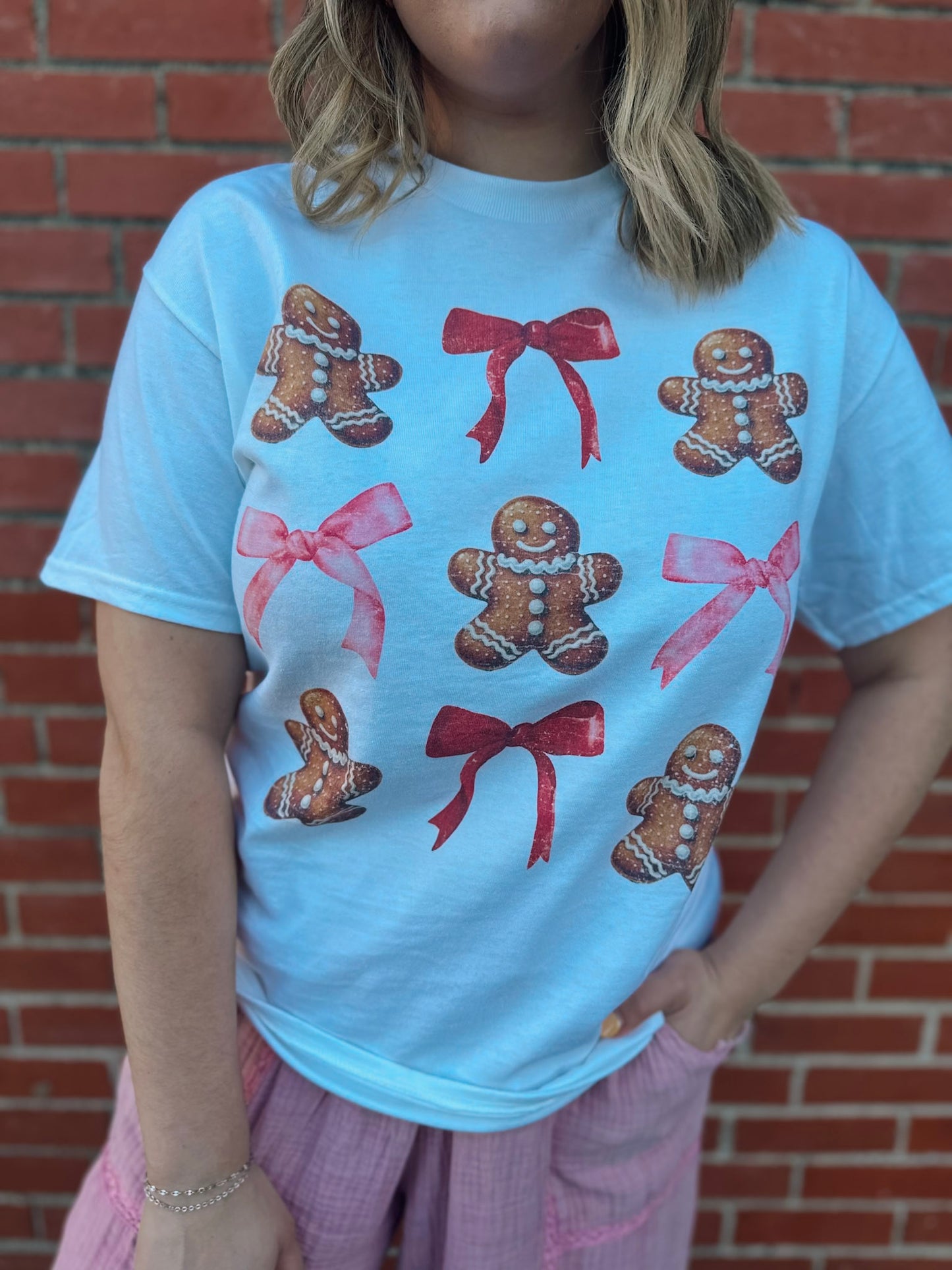 Gingerbread & Bows Oversized Tee