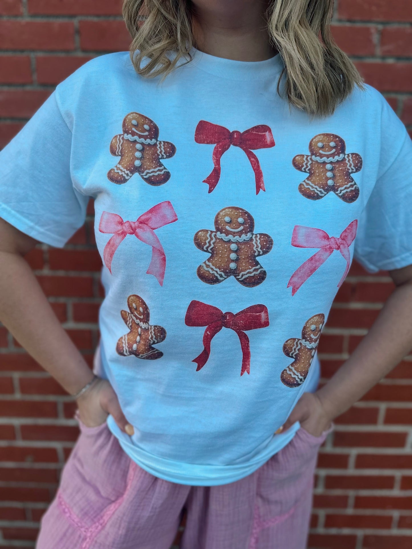 Gingerbread & Bows Oversized Tee