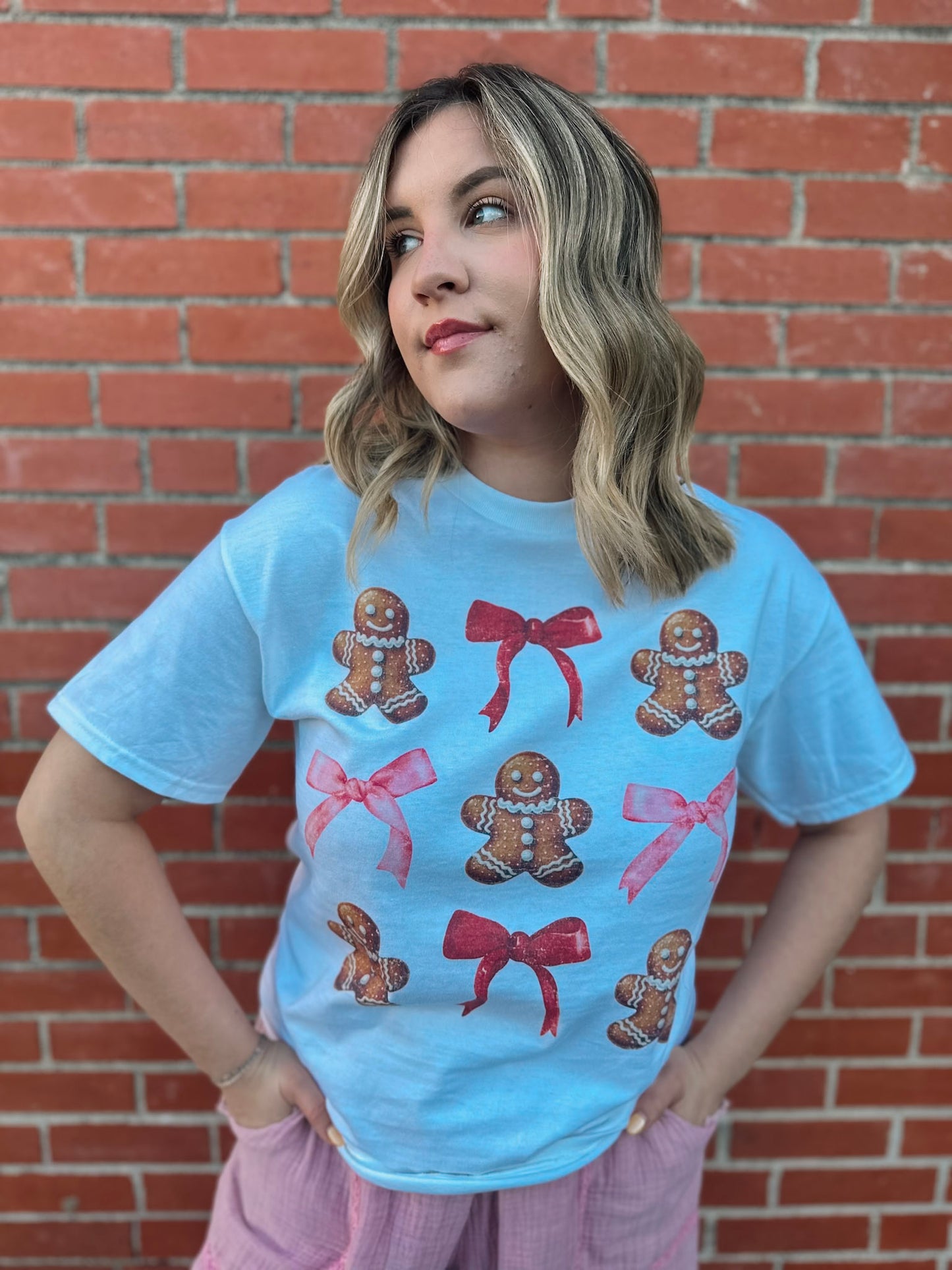 Gingerbread & Bows Oversized Tee