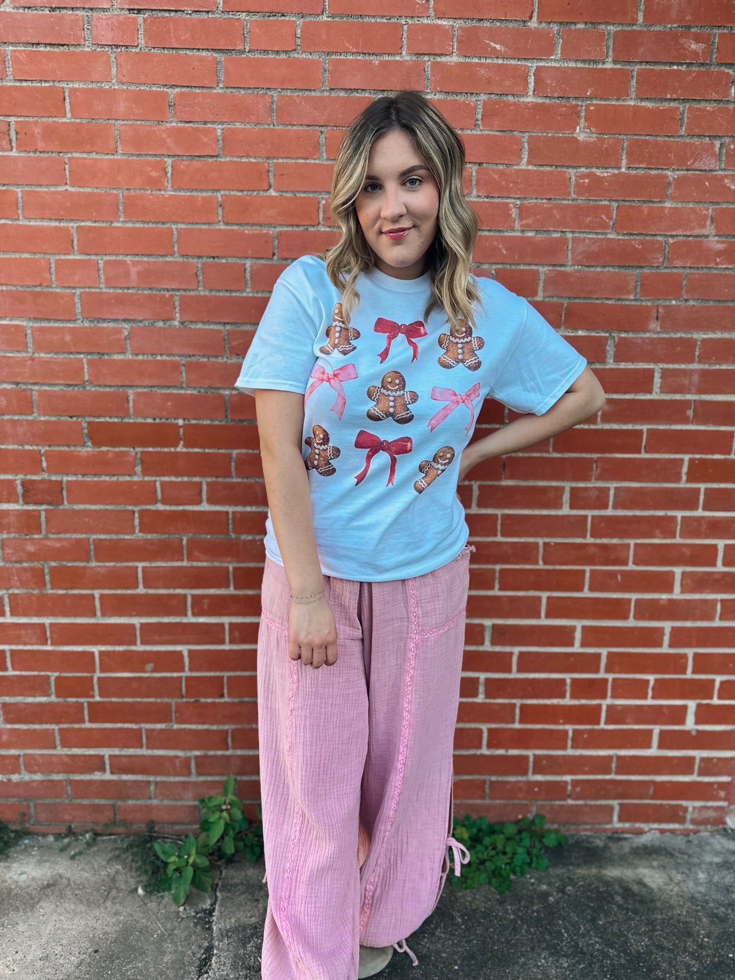 Gingerbread & Bows Oversized Tee