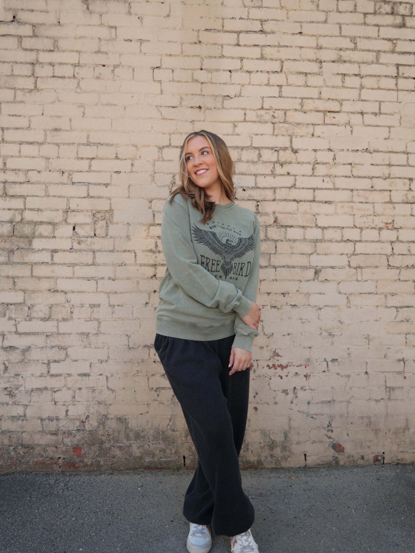 Free Bird Olive Vintage Sweatshirt