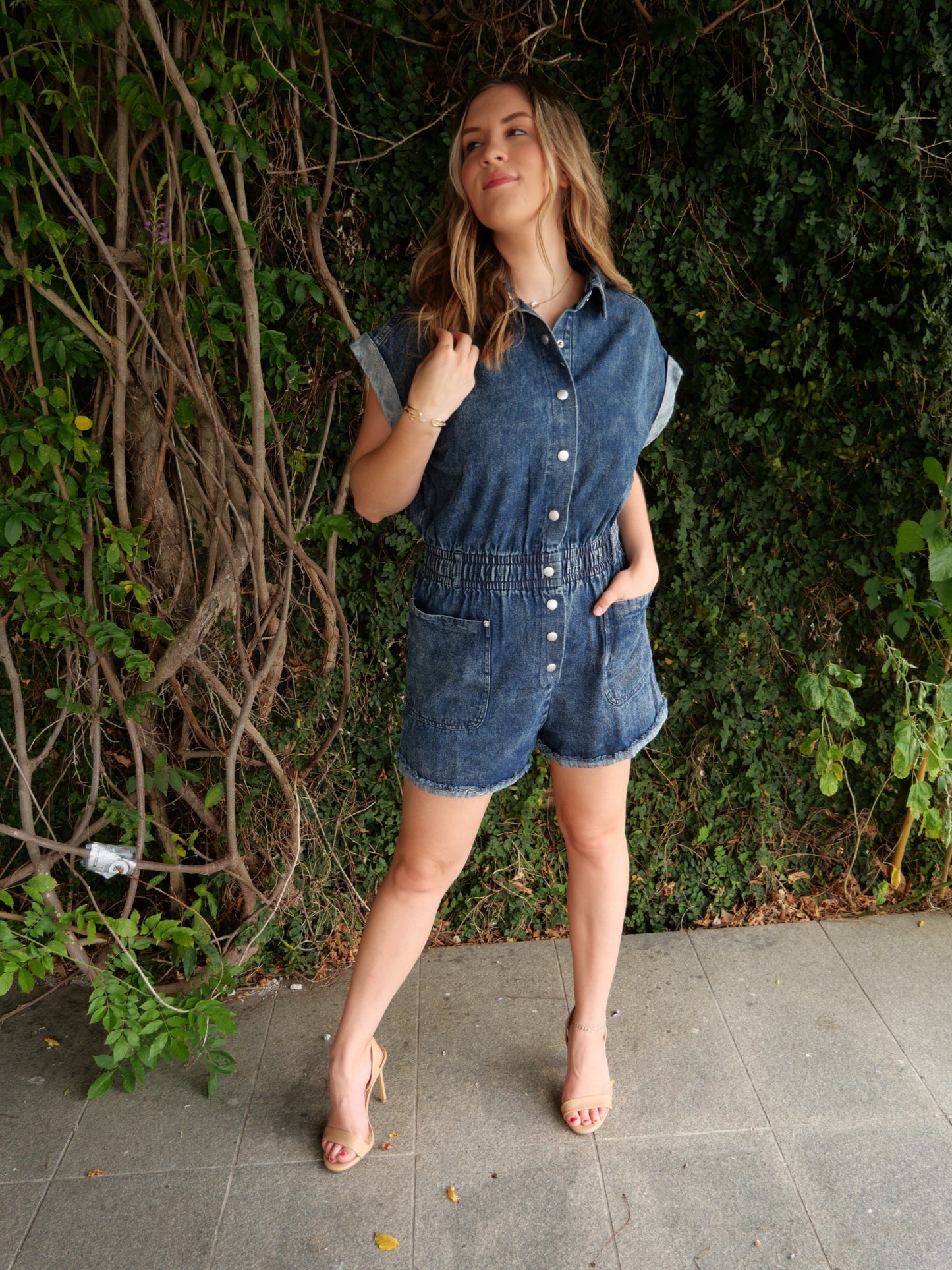 Denim Daydreams Washed Denim Romper