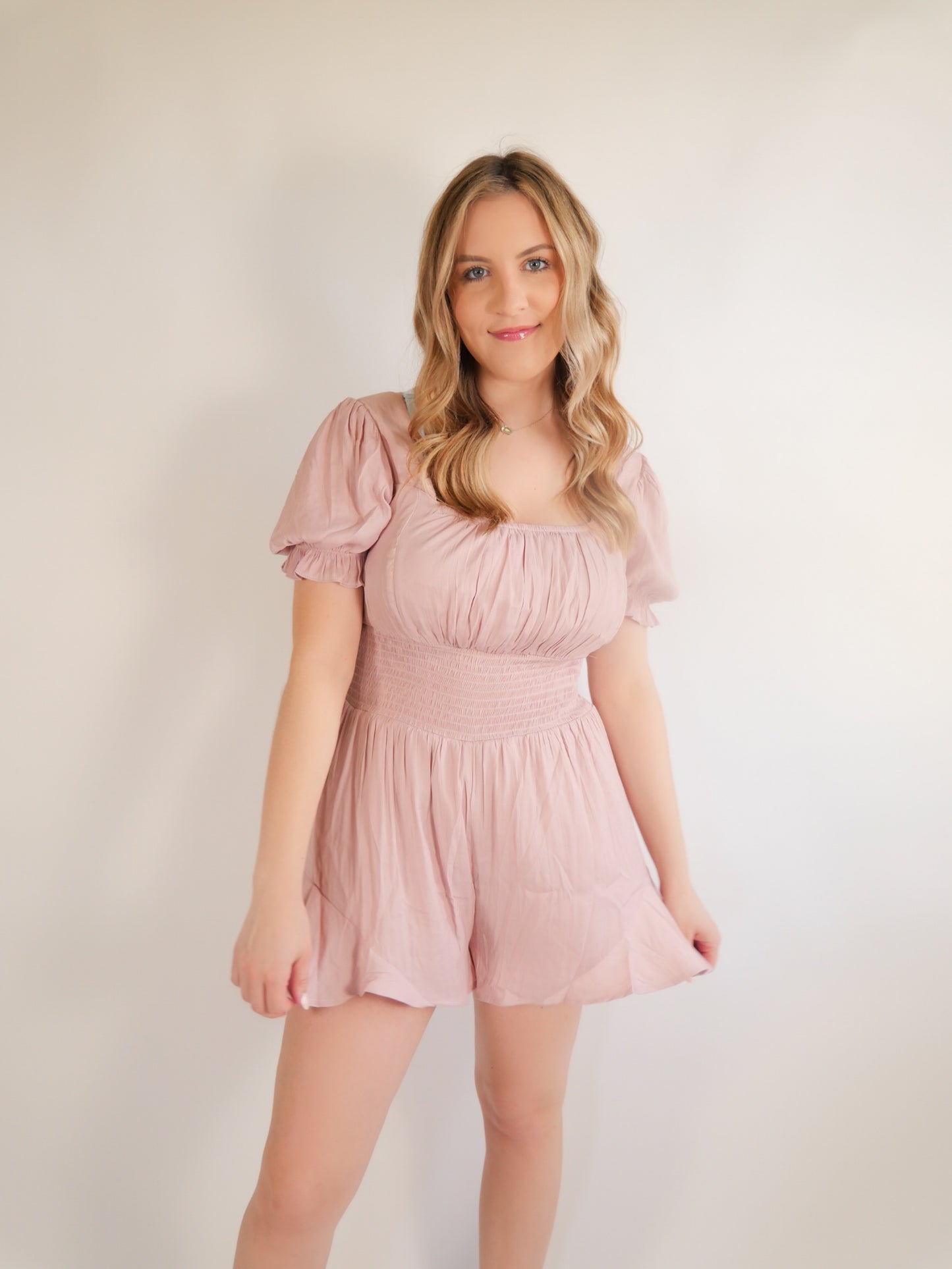 Days of Joy Pink Satin Romper