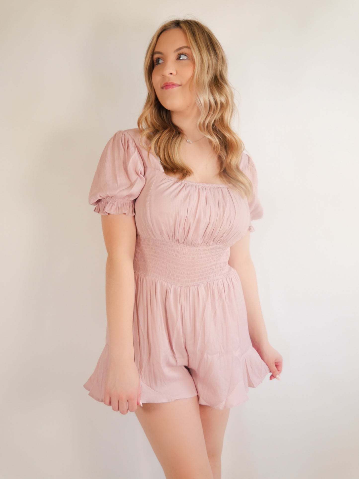 Days of Joy Pink Satin Romper