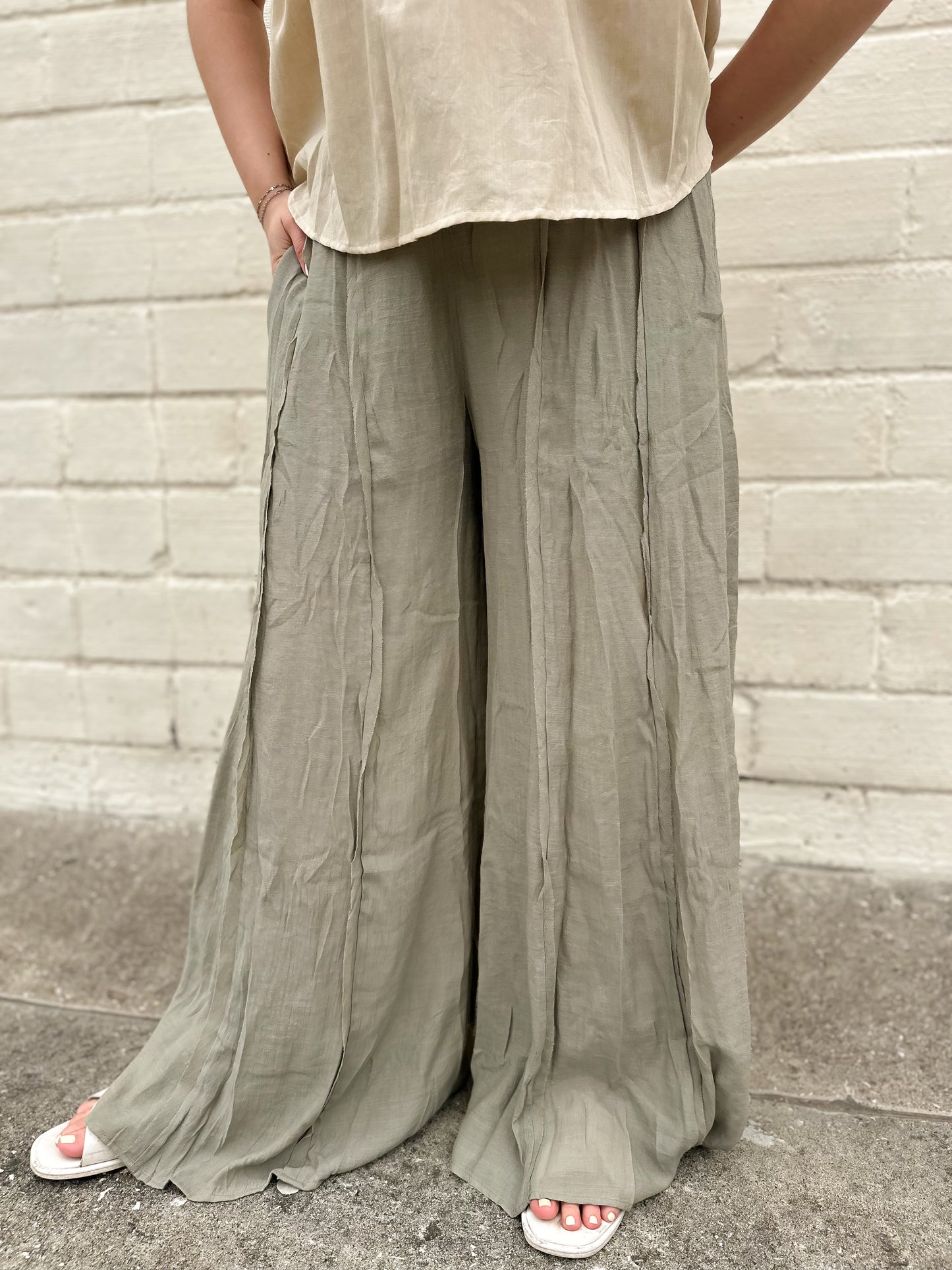 Steady Love Wide Leg Olive Pants