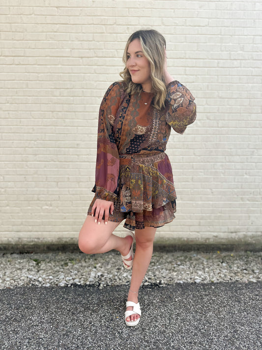 Fresh Start Paisley Tiered Romper