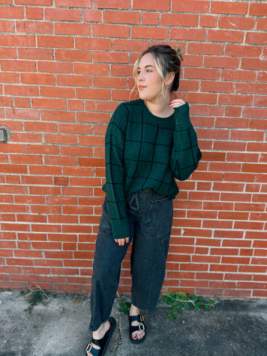 Give Your Best Forest Grid Sweater