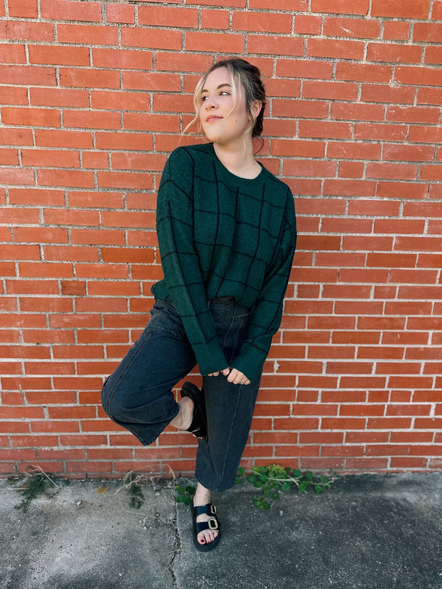 Give Your Best Forest Grid Sweater