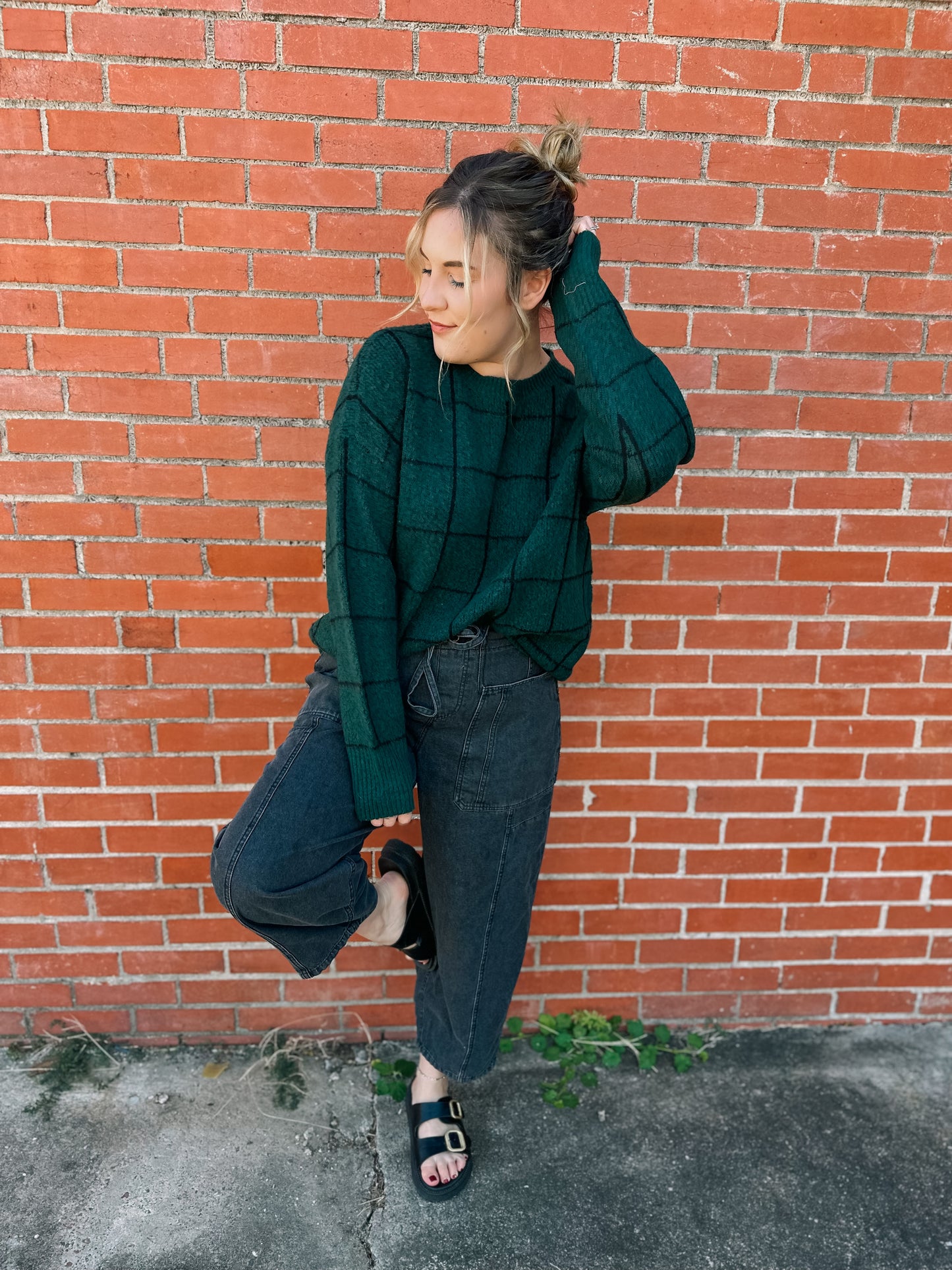 Give Your Best Forest Grid Sweater