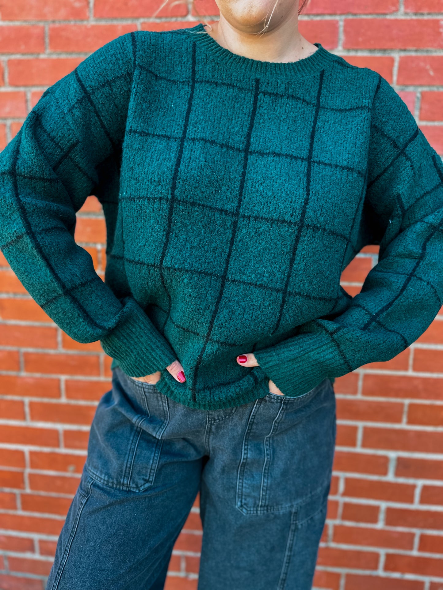 Give Your Best Forest Grid Sweater